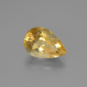 Citrino amarelo natural 3,50ct, formato de pêra, VVS