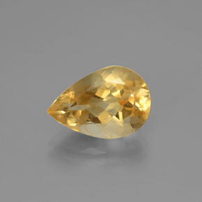 Citrino amarelo natural 3,50ct, formato de pêra, VVS