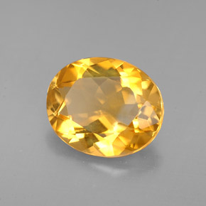 Citrino amarelo natural 2,83ct, corte oval, VVS