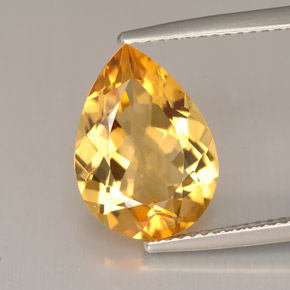 Citrino laranja natural 4,53ct, formato de pêra, VVS