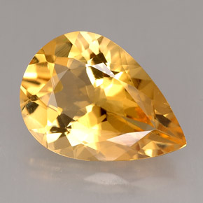 Citrino laranja natural 3,95ct, formato de pêra, VVS