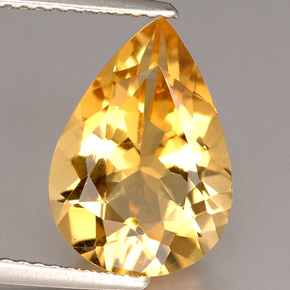 Citrino laranja natural 3,95ct, formato de pêra, VVS