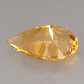 Citrino laranja natural 3,95ct, formato de pêra, VVS