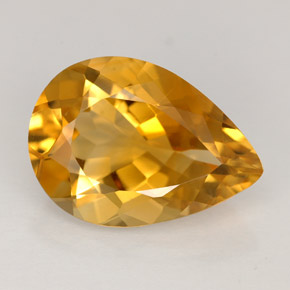 Citrino laranja natural 4,30ct, formato de pêra, VVS