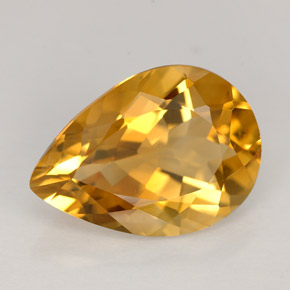 Citrino laranja natural 4,30ct, formato de pêra, VVS