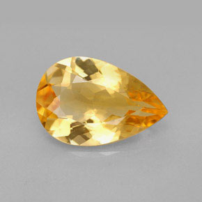 Citrino amarelo natural 4,37ct, formato de pêra, VVS