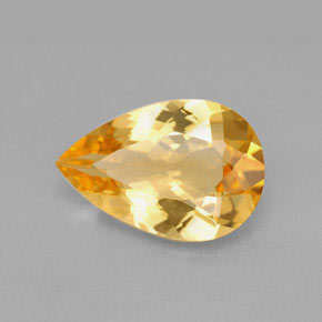 Citrino amarelo natural 4,37ct, formato de pêra, VVS