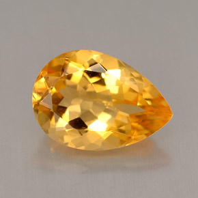 Citrino amarelo natural 3,75ct, formato de pêra, VVS-VS