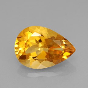 Citrino amarelo natural 3,40ct, formato de pêra, VVS