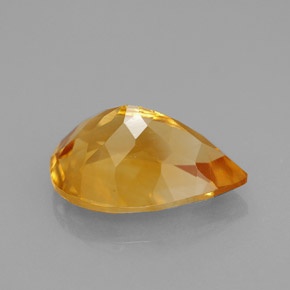 Citrino amarelo natural 3,40ct, formato de pêra, VVS