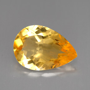 Citrino laranja natural 3,00ct, formato de pêra, VVS