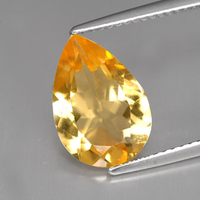 Citrino laranja natural 3,00ct, formato de pêra, VVS