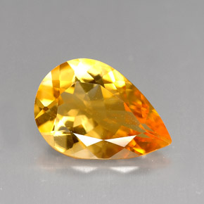 Citrino laranja natural 2,71ct, formato de pêra, VVS