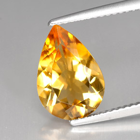 Citrino laranja natural 2,71ct, formato de pêra, VVS