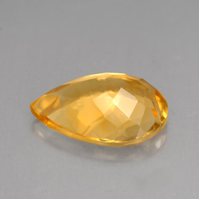 Citrino amarelo natural 3,37ct, formato de pêra, VVS-VS