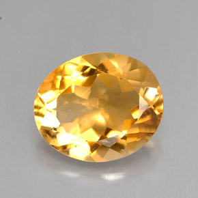 Citrino amarelo natural 3,85ct, corte oval, VVS