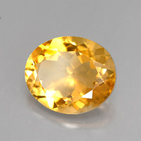 Citrino amarelo natural 3,85ct, corte oval, VVS