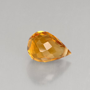 Citrino laranja natural 1,47ct, briolete, VS