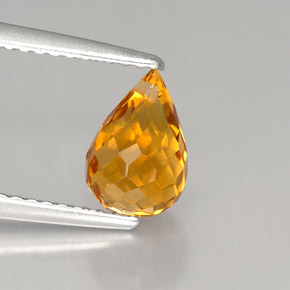 Citrino laranja natural 1,47ct, briolete, VS