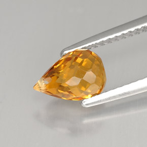 Citrino laranja natural 1,47ct, briolete, VS