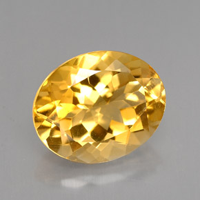 Citrino amarelo natural 4,18ct, corte oval, VVS