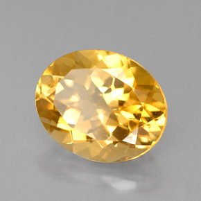 Citrino amarelo natural 4,18ct, corte oval, VVS
