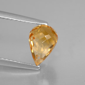 Citrino laranja natural 1,51ct, briolete, VVS