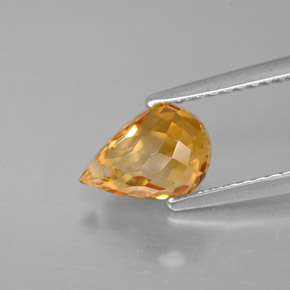Citrino laranja natural 1,51ct, briolete, VVS