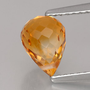 Citrino laranja natural 1,56ct, briolete, VVS