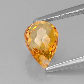 Citrino laranja natural 1,54ct, briolete, VVS