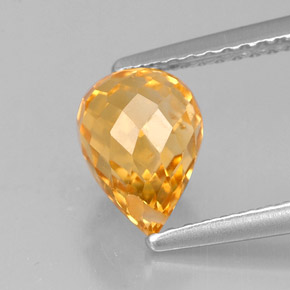 Citrino laranja natural 1,54ct, briolete, VVS-VS