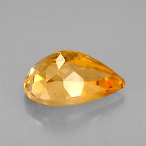 Citrino amarelo natural 3,42ct, formato de pêra, VVS