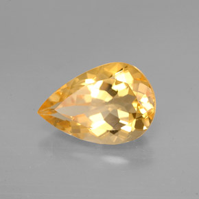 Citrino amarelo natural 2,74ct, formato de pêra, VVS