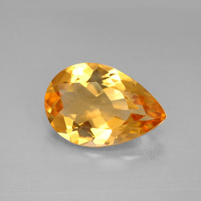 Citrino amarelo natural 2,31ct, formato de pêra, VVS