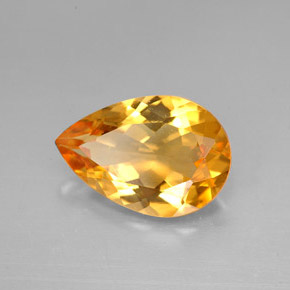 Citrino amarelo natural 2,31ct, formato de pêra, VVS