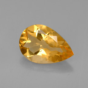 Citrino amarelo natural 2,59ct, formato de pêra, VVS-VS