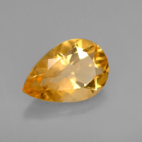 Citrino amarelo natural 2,59ct, formato de pêra, VVS-VS