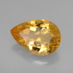 Citrino amarelo natural 3,71ct, formato de pêra, VVS-VS