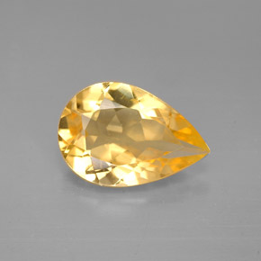Citrino amarelo natural 2,44ct, formato de pêra, VVS-VS