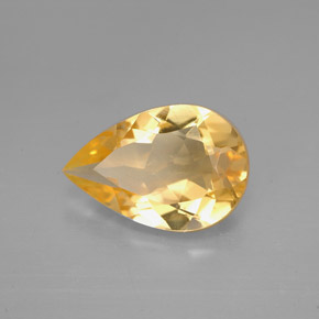 Citrino amarelo natural 2,44ct, formato de pêra, VVS-VS