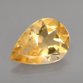 Citrino amarelo natural 3,40ct, formato de pêra, VVS