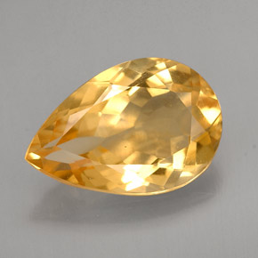 Citrino amarelo natural 2,63ct, formato de pêra, VVS