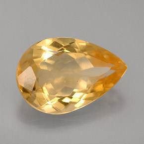 Citrino amarelo natural 2,63ct, formato de pêra, VVS