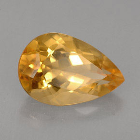 Citrino amarelo natural 2,52ct, formato de pêra, VS