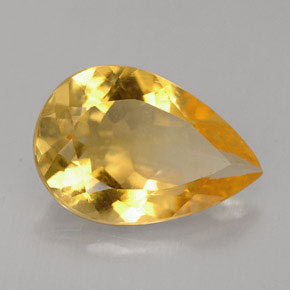 Citrino amarelo natural 2,31ct, formato de pêra, VVS