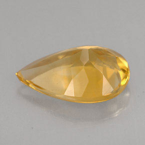 Citrino amarelo natural 2,31ct, formato de pêra, VVS