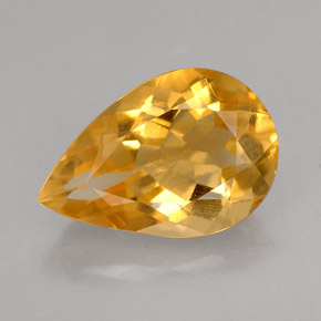 Citrino amarelo natural 2,53ct, formato de pêra, VVS