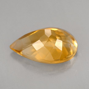 Citrino amarelo natural 2,53ct, formato de pêra, VVS