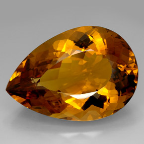 Citrino marrom natural 361,70ct, formato de pêra, IF