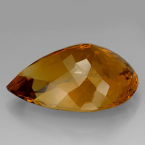 Citrino marrom natural 361,70ct, formato de pêra, IF